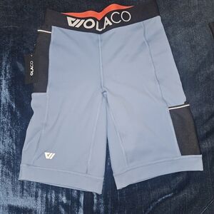 Wolaco Blue and Black Compresson Biker Shorts